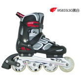 美洲獅溜冰鞋兒童可調直排輪滑旱冰鞋水立方系列MS835L-SG黑白