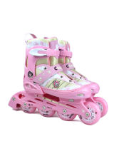 美洲狮 溜冰鞋儿童全套装 直排可调轮滑鞋旱冰鞋MS707P粉色