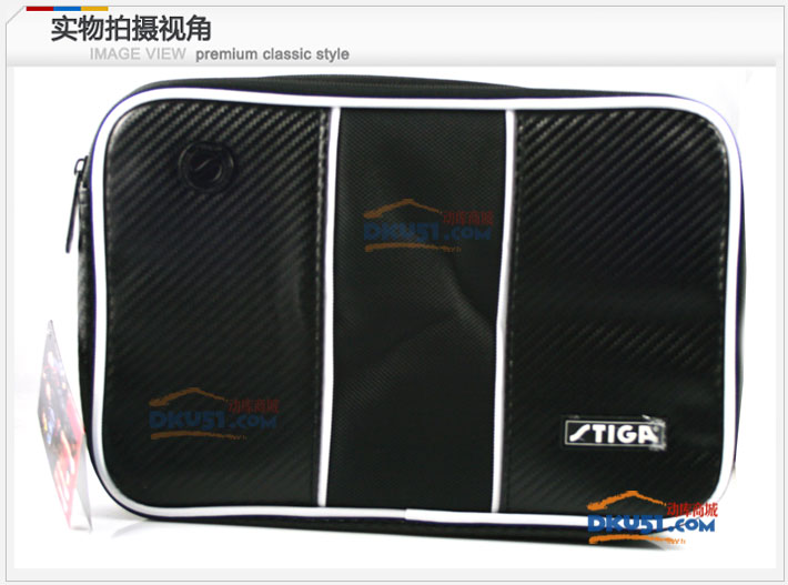 斯帝卡STIGA新品双层乒乓球拍套 G1409041 黑色格纹PU材料