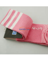 李宁LINING AWLJ004-1 粉色 长款加厚女款羽毛球袜