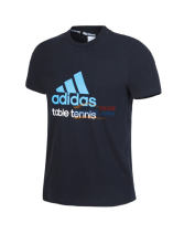 阿迪达斯 X13101 男款黑蓝半袖纯棉乒乓球服(大品牌 低价格）