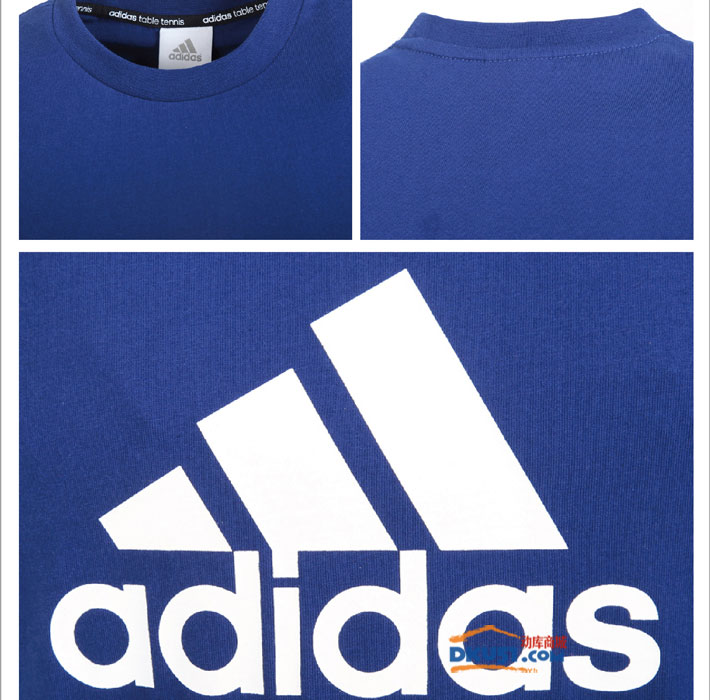 阿迪达斯 X13107 蓝白半袖乒乓球服(大品牌 低价格）