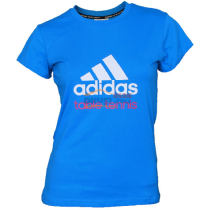 ADIDAS 阿迪達斯 女款純棉乒乓球T桖衫 短袖 AGM-13108 藍白款