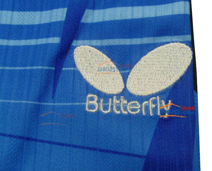 蝴蝶BUTTERFLY 新款炫彩乒乓球T恤 BHW259-0314 彩蓝黑色