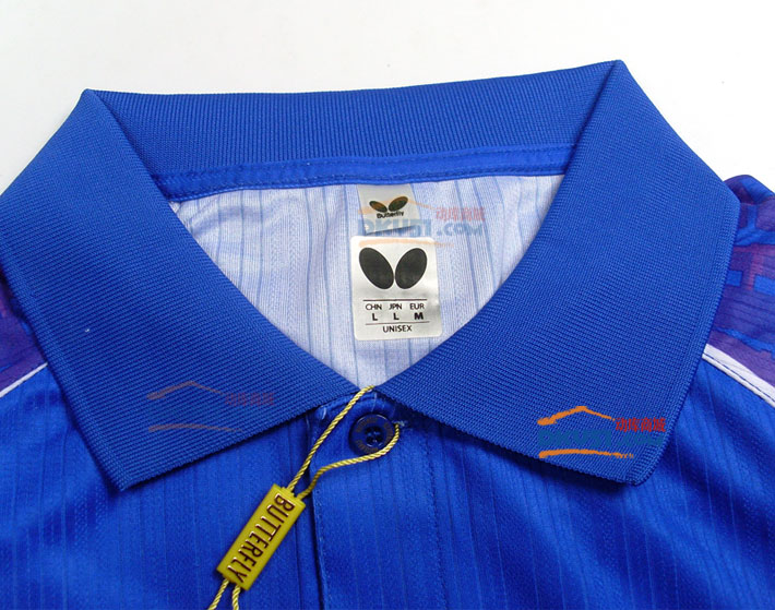 蝴蝶 BWH266-0318 乒乓球服 2015新款乒乓球T恤（炫彩紫蓝）