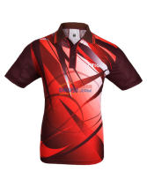 STIGA斯帝卡 CA-23141 红色印花乒乓球比赛T恤 2015最新款