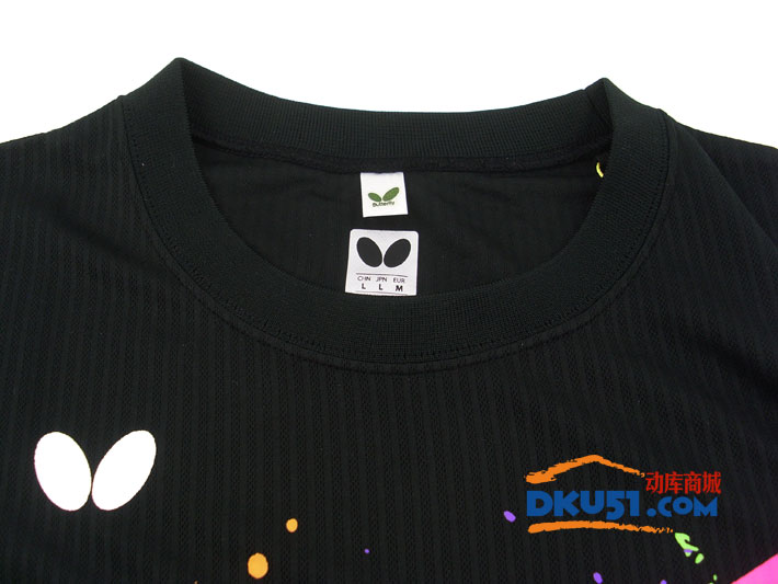 BUTTERFLY蝴蝶 BWH-815-02 黑色款乒乓球服 圆领T恤