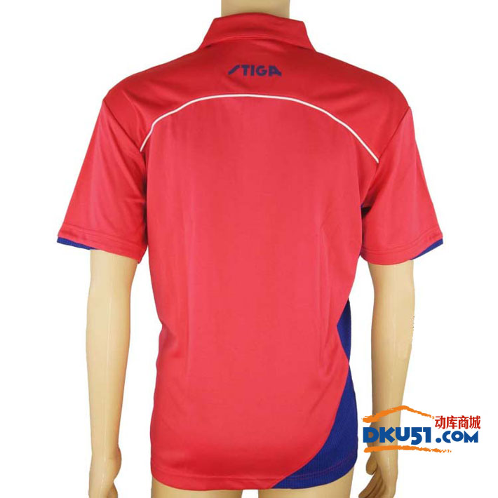 stiga斯帝卡 CA-251413 红色+藏青 拼花乒乓球比赛服（透气，速干）