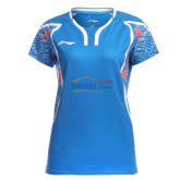 李寧 AAYL124-2 里約奧運國家隊女款羽毛球服 藍色