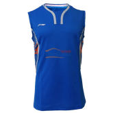 李寧 AVSL045-2 里約奧運國家隊男款無袖背心羽毛球服 藍色
