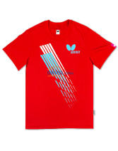 蝴蝶 BWH-817-01 乒乓球T恤 乒乓球服（国旗红款）