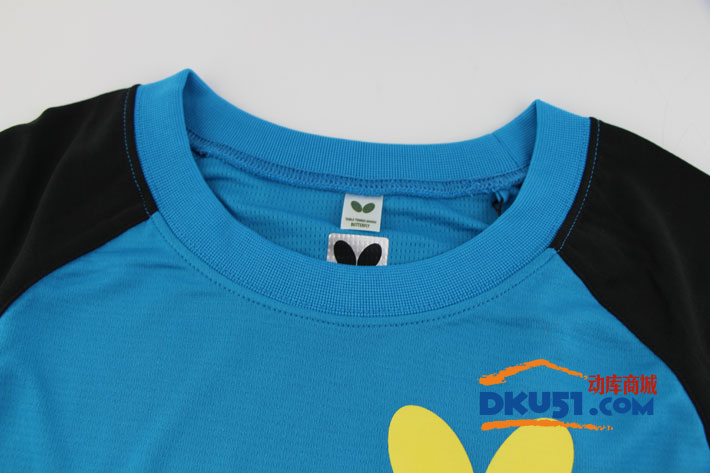 2017新品蝴蝶BUTTERFLY 运动T恤 BWH-818-1402 蓝黑款圆领乒乓球服