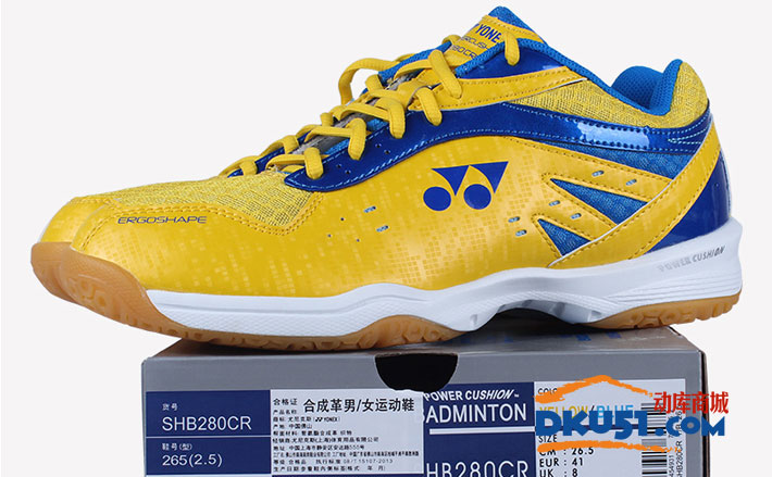 YONEX尤尼克斯 SHB-280CR 黄蓝款 男女同款羽毛球鞋 轻质中底 缓压减震