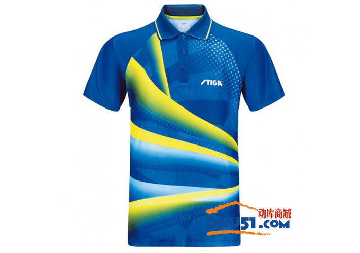 斯帝卡STIGA CA-33161 黄蓝色印花乒乓球比赛服