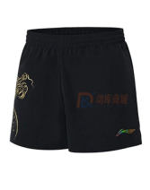 李宁奥运会国家队同款乒乓球短裤男子 比赛短裤 AAPR365 黑色