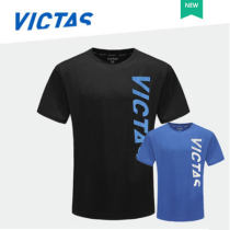 victas維克塔斯乒乓球T恤衫短袖比賽服086502 黑色/藍色