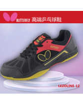 Butterfly蝴蝶乒乓球鞋 LEZOLINE-12 專業(yè)球鞋運動鞋 黑色