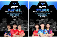 WTT常规赛太原站首批参赛名单公布